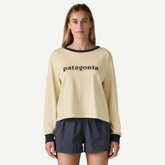 W's Long-Sleeved '73 Text Logo Easy-Cut Organic T-Shirt