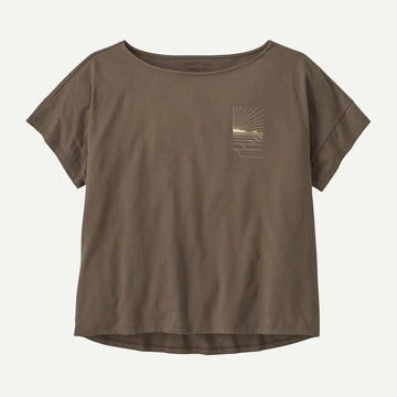 W's Waves Rolling Relaxed Drop - Sleeve Organic T-Shirt - Groupe Montagne Explore