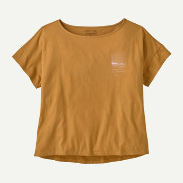 W's Waves Rolling Relaxed Drop - Sleeve Organic T-Shirt - Groupe Montagne Explore
