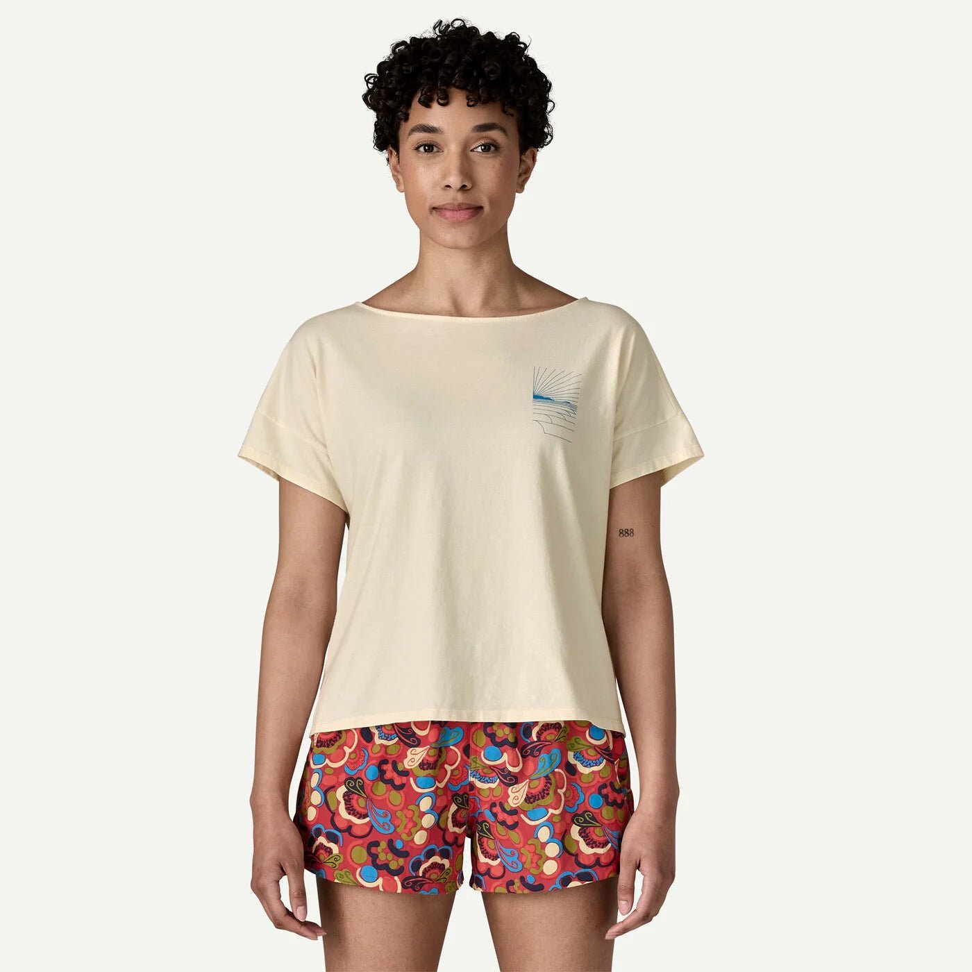W's Waves Rolling Relaxed Drop - Sleeve Organic T-Shirt - Groupe Montagne Explore