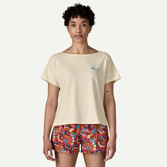 W's Waves Rolling Relaxed Drop - Sleeve Organic T-Shirt - Groupe Montagne Explore
