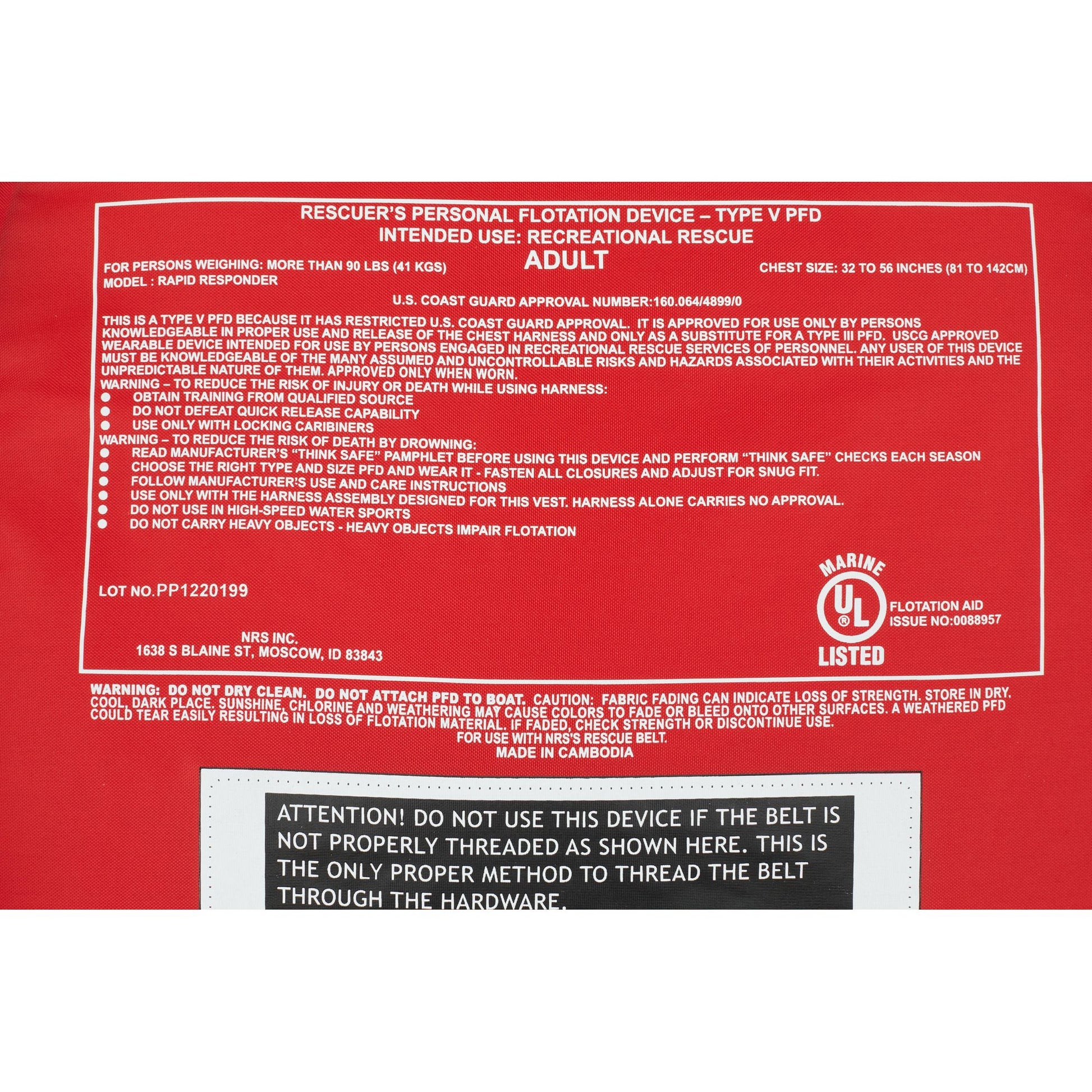 NRS Rapid Responder PFD