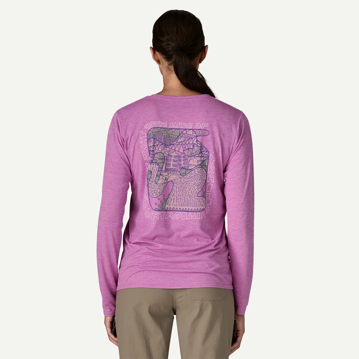 W's Long - Sleeved Capilene Cool Daily Graphic Shirt - Lands - Groupe Montagne Explore