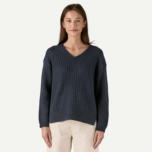 W's Recycled Wool - Blend V - Neck Sweater - Groupe Montagne Explore