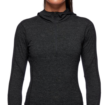 Women's Solution 150 Merino Baselayer Half Zip Hoody - Groupe Montagne Explore