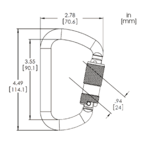 Pensafe D Carabiner (Triple Action Lock) - Groupe Montagne Explore